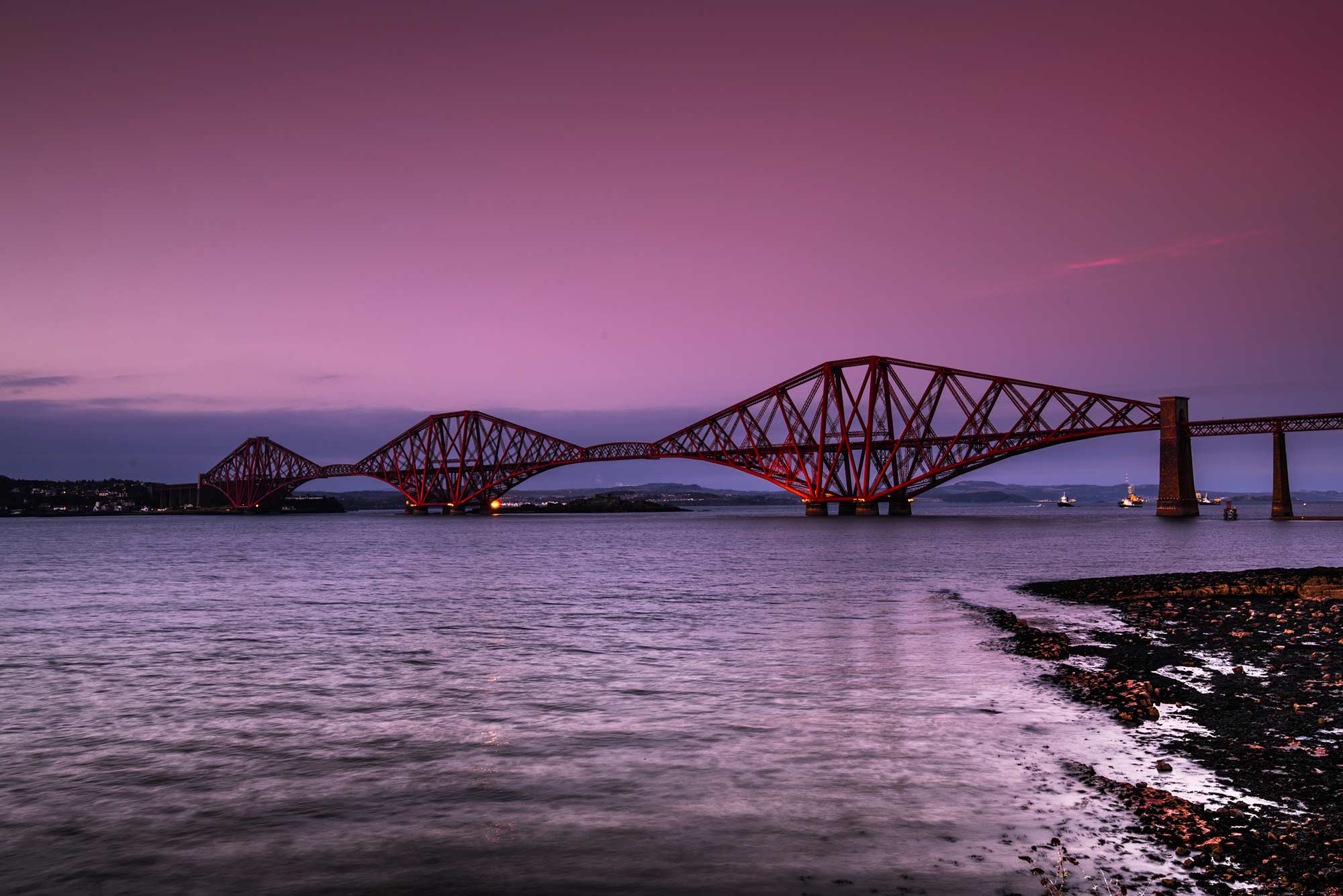 Forth Bridge Red Bridge On Pink Background Whisky Sir Edward S