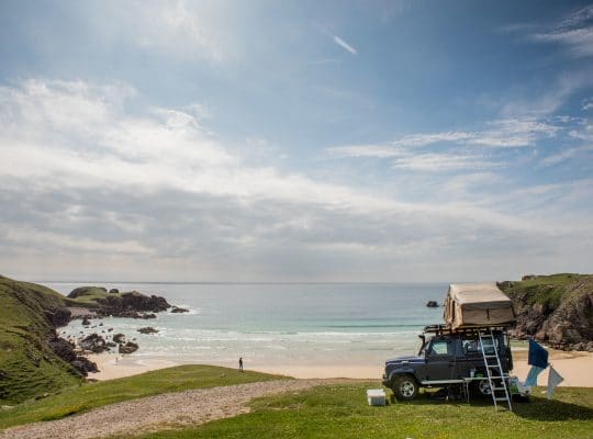 Camping on the beach in Scotland