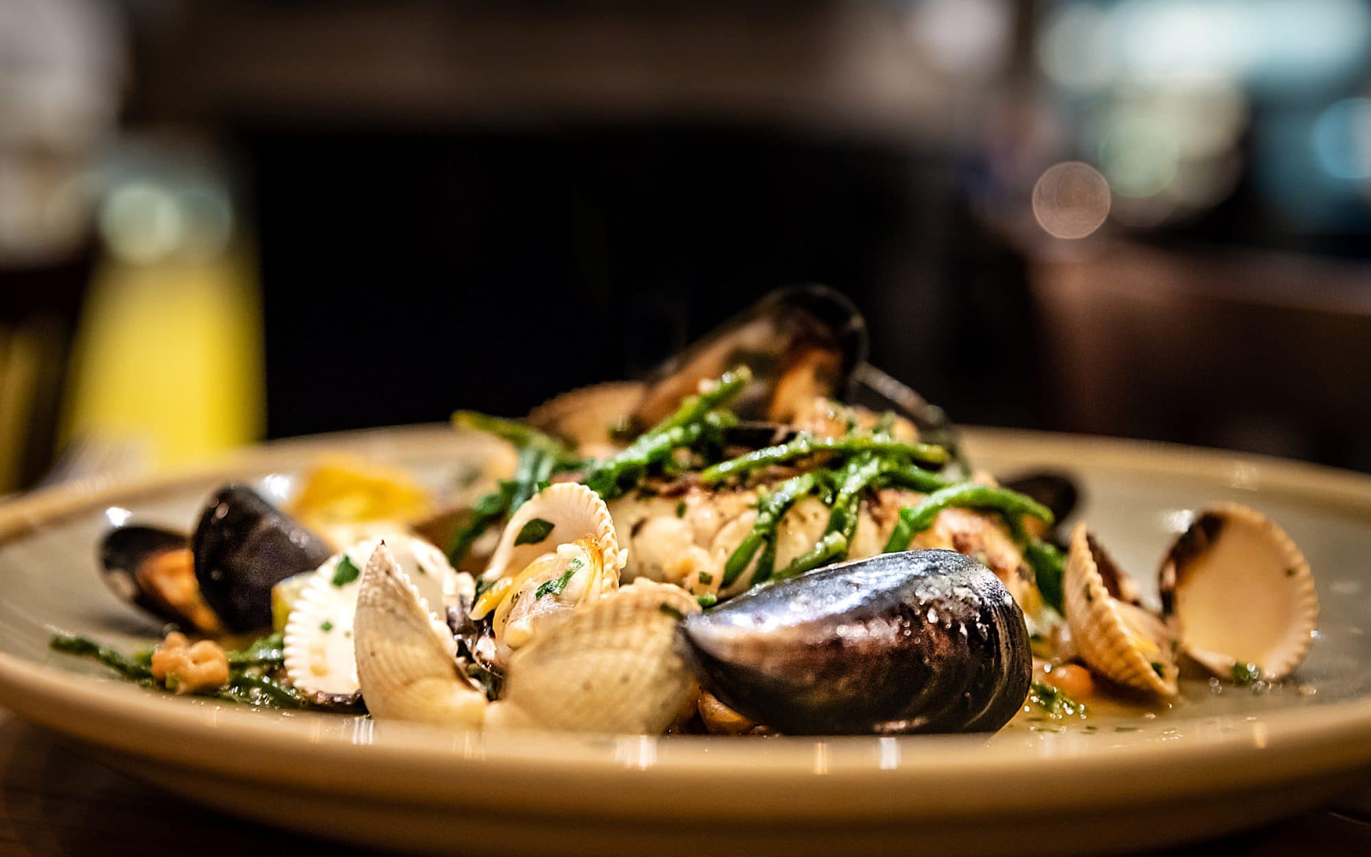 Cockels, mussels and cod yum! Whisky Sir Edward's